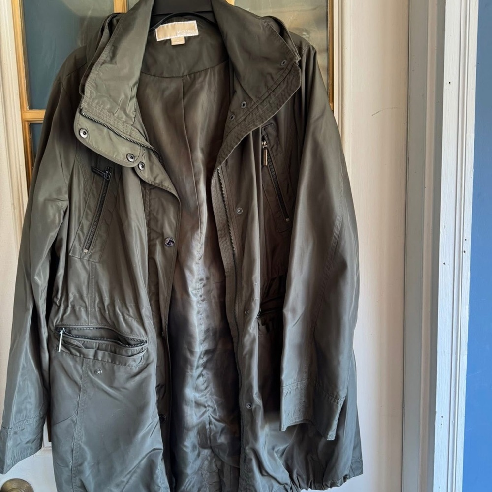 Men's Olive Field Jacket with Multiple Pockets - Unbranded